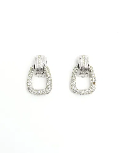 Dior Christian  Rhinestone Clip-on Earrings In Red