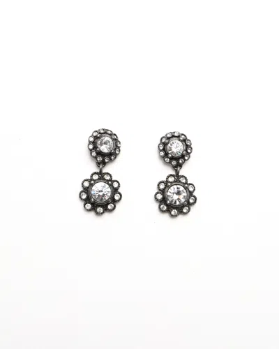 Dior Christian  Rhinestone Dangling Earrings In Metallic