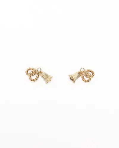 Dior Christian  Rhinestone Earrings In Gold