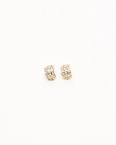 Dior Christian  Rhinestone Hoop Clip-on Earrings