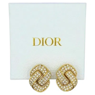 Pre-owned Dior Christian  Rhinestone Knot Motif Clip-on Earrings – 1980s In Multi