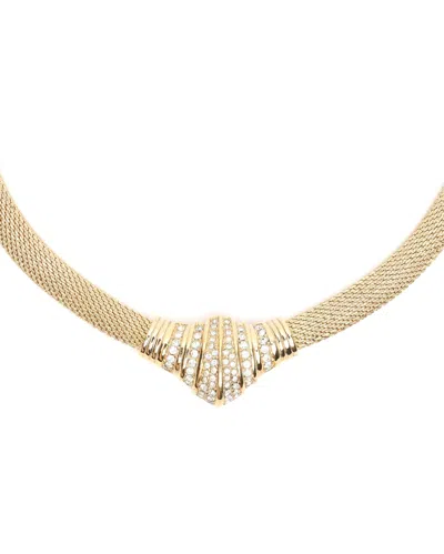 Dior Christian  Rhinestone Necklace In Gold