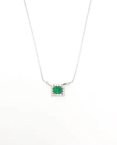 Dior Christian  Rhinestone Necklace In Silver