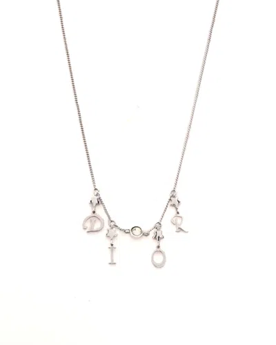 Dior Christian  Rhinestone Necklace In Silver