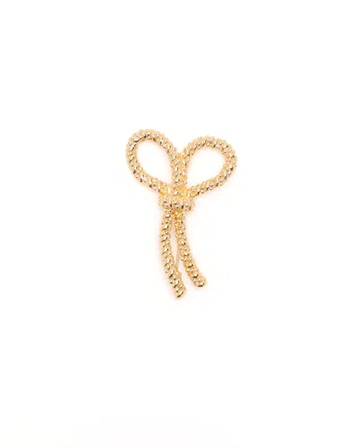 Dior Christian  Ribbon Brooch In Gold