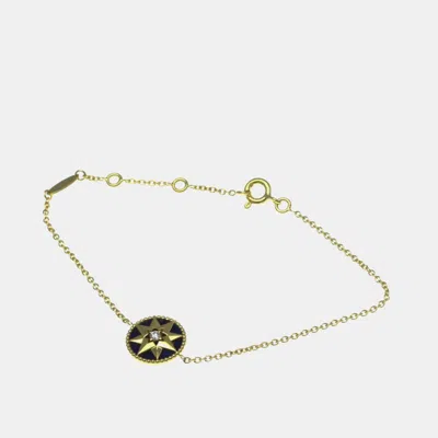 Pre-owned Dior Christian  Rose Des Vents Bracelet Yellow Gold 18k Lapis Lazuli Charm Bracelet Gold