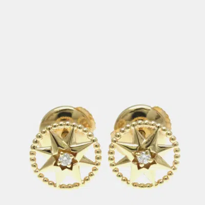 Pre-owned Dior Christian  Rose Des Vents Earrings Small Diamond Pink Gold 18k Stud Earrings Pink Gold