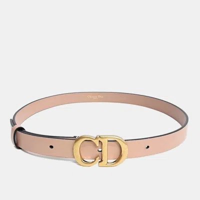 Pre-owned Dior Christian  Saddle Beige Leather Gold Cd Buckle Belt