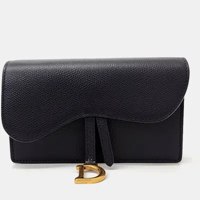 Pre-owned Dior Christian  Saddle Belt Bag In Black