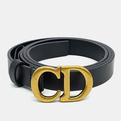 Pre-owned Dior Christian  Saddle Belt In Black