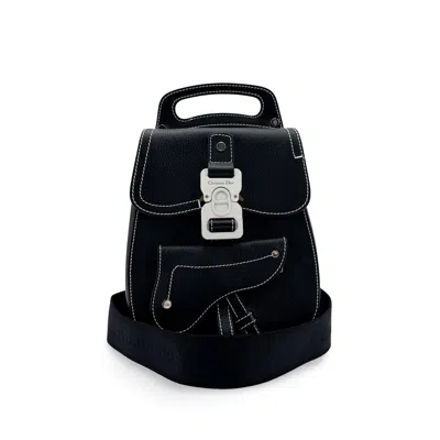 Pre-owned Dior Christian  Saddle Leather Black Calfskin Backpack Bag ()