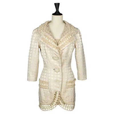 Pre-owned Dior Christian  Set 'impressions D'été' Haute Couture By Gianfranco Ferré Summer In Sand