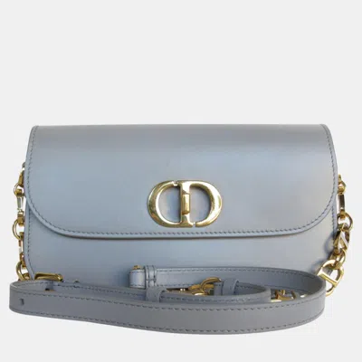 Pre-owned Dior Christian  Shoulder Bag 30 Montaigne Leather Grey