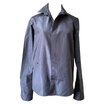 Pre-owned Dior Christian  Silk Blouse In Gray