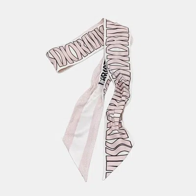 Pre-owned Dior Christian  Silk Pink Twilly Scarf