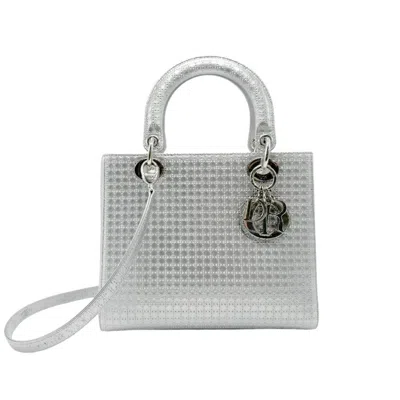 Pre-owned Dior Christian  Silver Leather Handbag Shoulder Bag ()