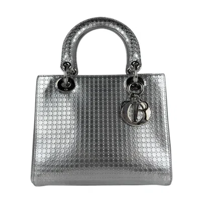 Pre-owned Dior Christian  Silver Leather Handbag Shoulder Bag ()