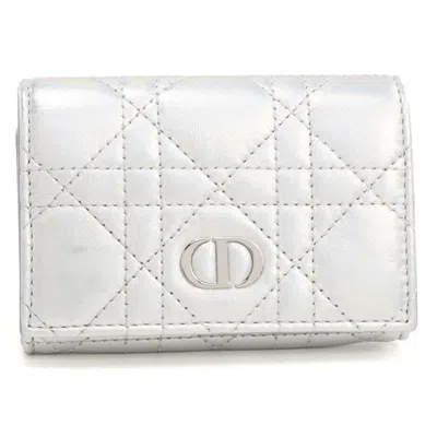 Pre-owned Dior Christian  Silver Leather Wallet (bi-fold) ()