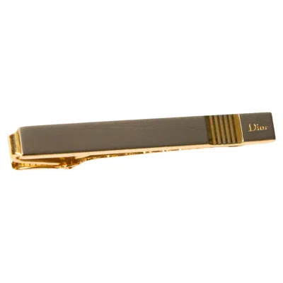 Pre-owned Dior Christian  Silver Tone Logo Tie Link In Multi
