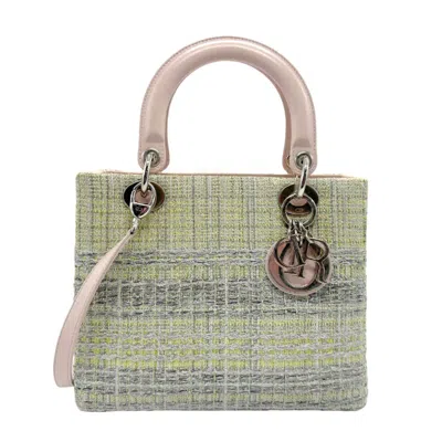 Pre-owned Dior Christian  Silver Tweed Leather Handbag Shoulder Bag ()