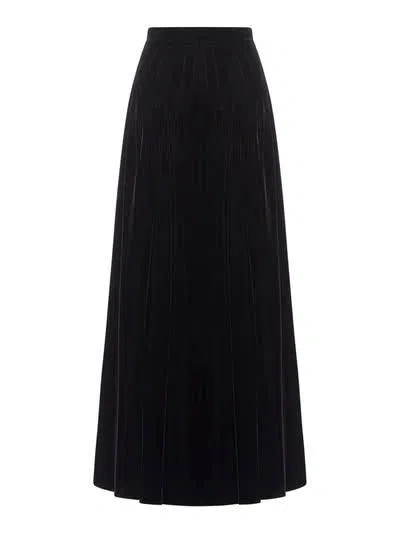 Dior Long Flared Skirt In Black