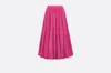Dior Pleated Midi Skirt Flair In Pink & Purple