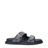 Dior Christian  Slippers And Hooves Aqua Man Fabric Gray/blue Aviation