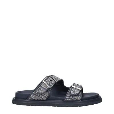 Dior Christian  Slippers And Hooves Aqua Man Fabric Gray/blue Aviation