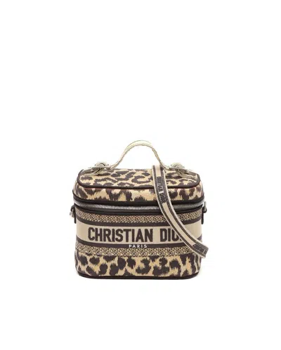 Dior Christian  Small Travel Vanity Bag In Brown