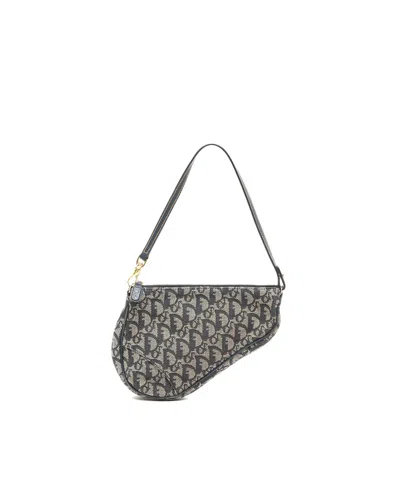 Dior Christian  Small Saddle Trotter Bag In Blue