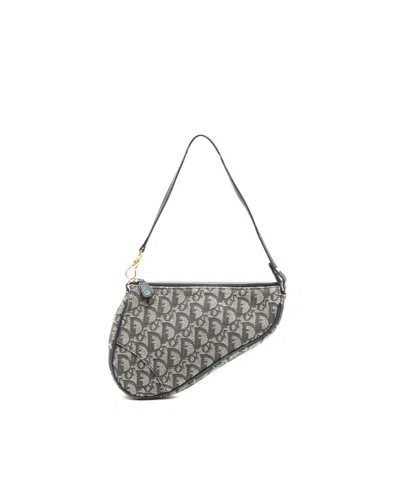 Dior Christian  Small Trotter Saddle Bag In Blue