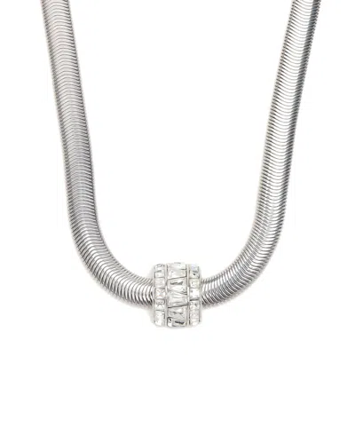 Dior Christian  Snake Rhinestone Necklace In Silver
