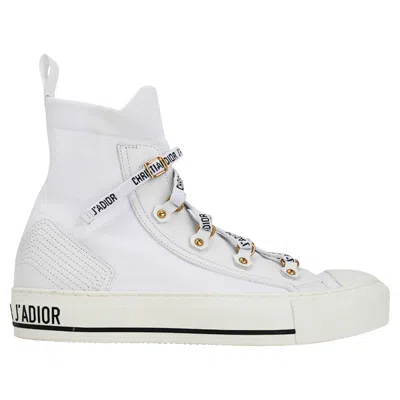 Pre-owned Dior Christian  Sneaker Walk'n  Technical Knit High Top Platform White 37.5