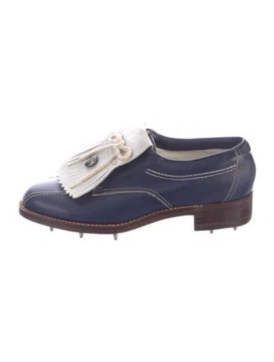 Pre-owned Dior Christian  Sport Leather Loafers In Blue