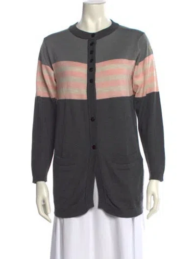 Pre-owned Dior Christian  Sports Striped Sweater In Gray