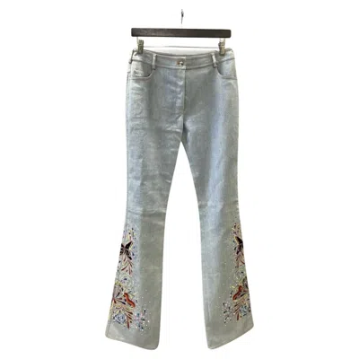 Pre-owned Dior Christian  S/s 2002 Galliano Swarovski Butterfly Denim In Gray