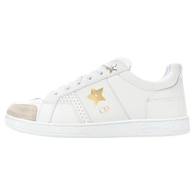 Pre-owned Dior Christian  Star Leather & Suede Sneakers In Gray
