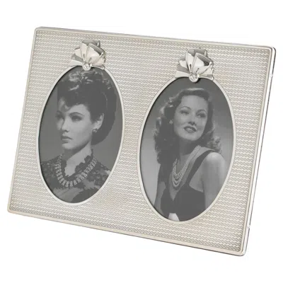 Pre-owned Dior Christian  Sterling Silver Two Views Picture Frame With Bow Motif