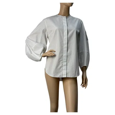Pre-owned Dior Christian  Striped Voluminous Sleeves Shirt Sz.36 In Gray