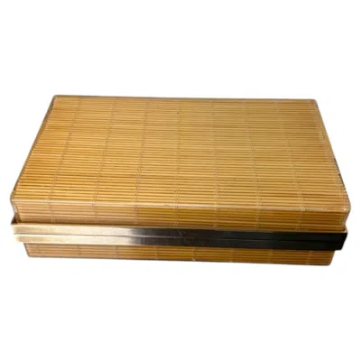 Pre-owned Dior Christian  Style Lucite & Rattan Vanity Box, 1970 In Brown