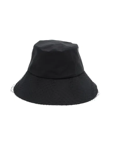 Pre-owned Dior Christian  Teddy-d Brim Bucket Hat With Veil