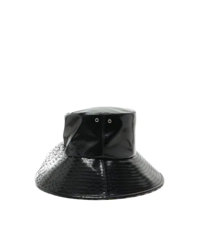 Pre-owned Dior Christian  Teddy-d Vinyl Bucket Hat In Black