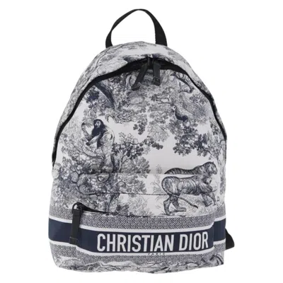 Pre-owned Dior Christian  Toile De Jouy Travel Technical Fabric Navy Nylon Backpack Bag ()
