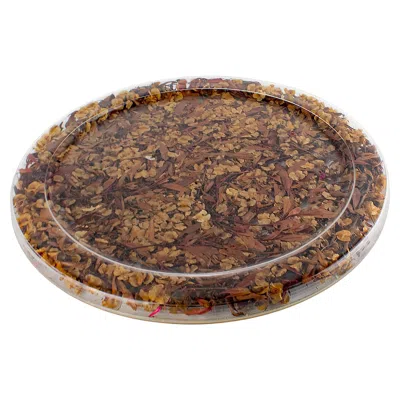 Pre-owned Dior Christian  Tray Board Platter Lucite, Automnal Dried Flowers, Circa 1970 In Brown