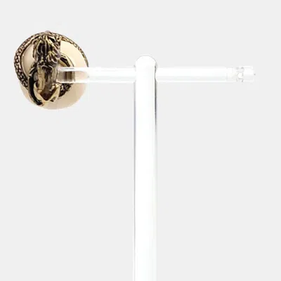 Pre-owned Dior Christian  Tribal Gold Lion Snake Earrings 1 Pcs