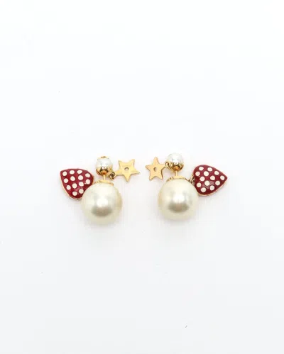 Dior Christian  Tribal Pearl Heart Earrings