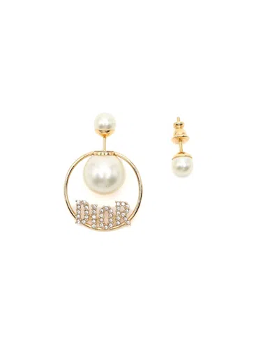 Dior Christian  Tribales Pearl Earrings In Gold