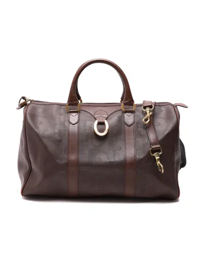 Dior Christian  Trotter 45 Boston Bag In Brown