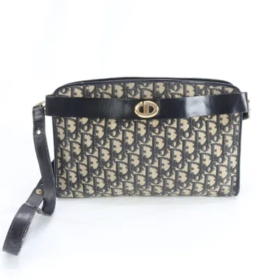 Pre-owned Dior Christian  Trotter Beige Navy Trotter Shoulder Bag () In Multi