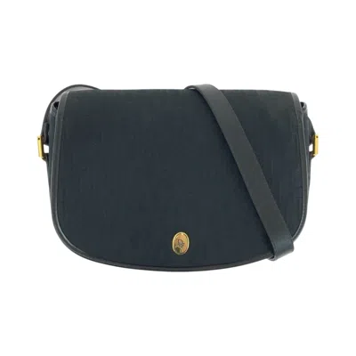 Pre-owned Dior Christian  Trotter Black Canvas Leather Pochette Shoulder Bag ()